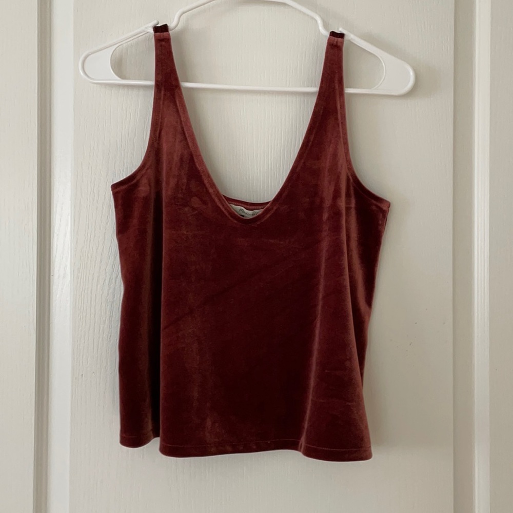 Madewell velvet red tank